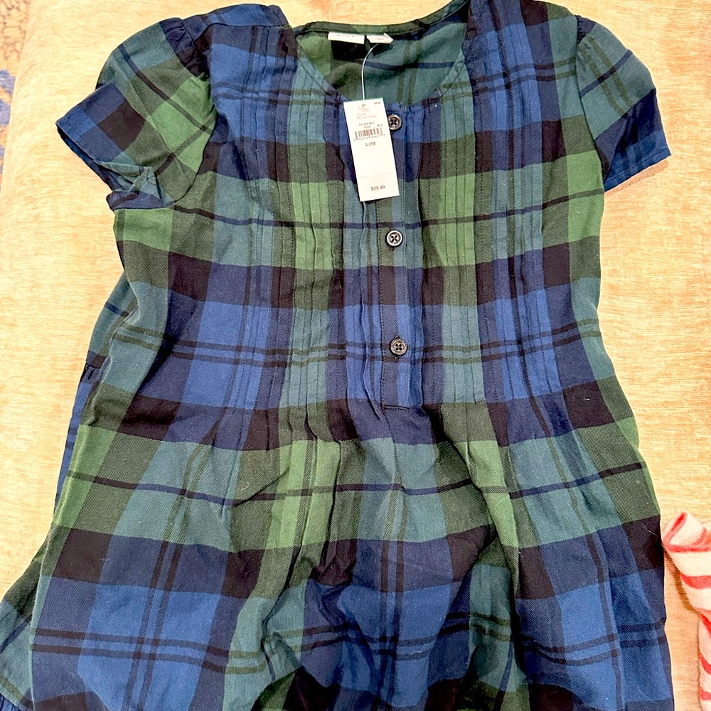 NWT Gap girls plaid dress, size 10 (large)